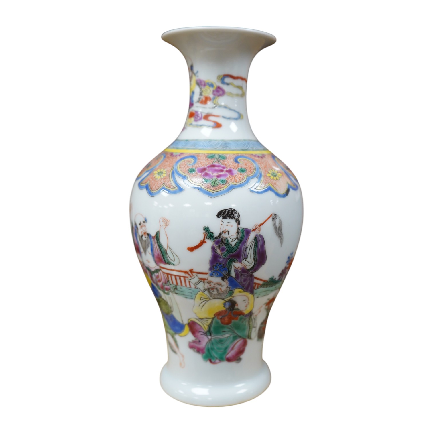 A Chinese famille rose porcelain vase, 26cm high. Condition - good